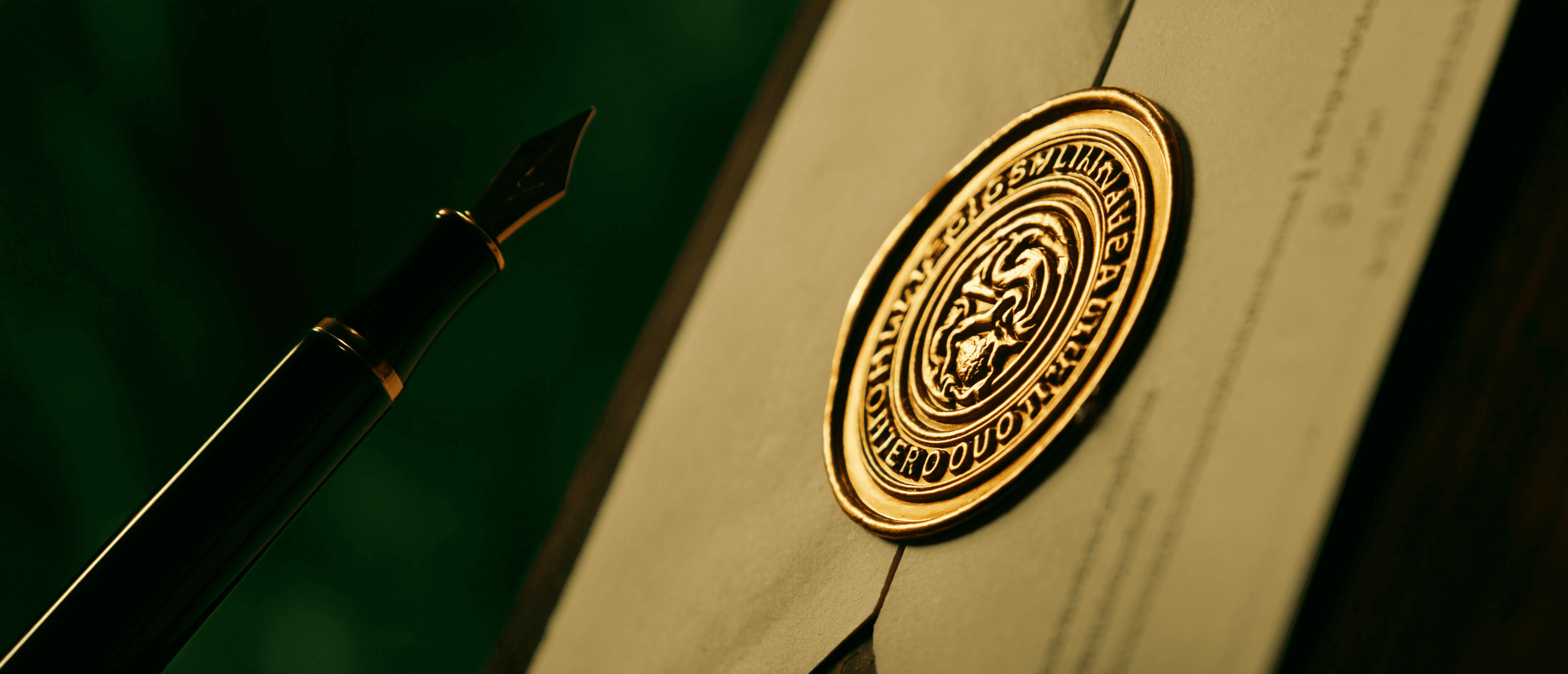 Macro view of a gold embossed seal on a Certificate of Destruction